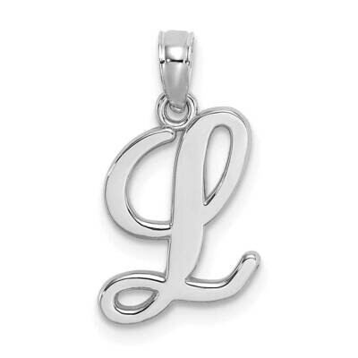L Script Initial Charm 10k White Gold Polished 10K6422WL, MPN: 10K6422WL,