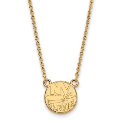 New York Islanders Small Pendant with Chain Necklace 10k Yellow Gold 1Y013ISL-18, MPN: 1Y013ISL-18,…