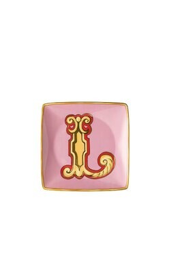 Versace Christmas Holiday Alphabet Canape Dish Alphabet Letter L 4 3/4 Inch Square, MPN: 11940-4036…