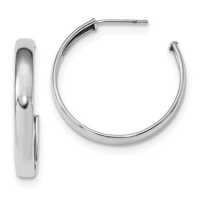 Post Hoop Earringss Sterling Silver Rhodium-plated Polished QE13210, MPN: QE13210, 191101233029