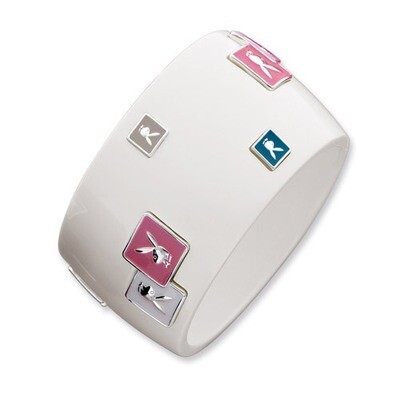 Playboy White Resin &amp; Enamel Bangle PBX101