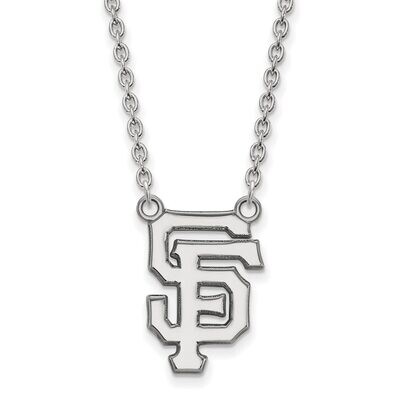 San Francisco Giants Large Pendant with Chain Necklace 14k White Gold 4W015GIT-18, MPN: 4W015GIT-18…