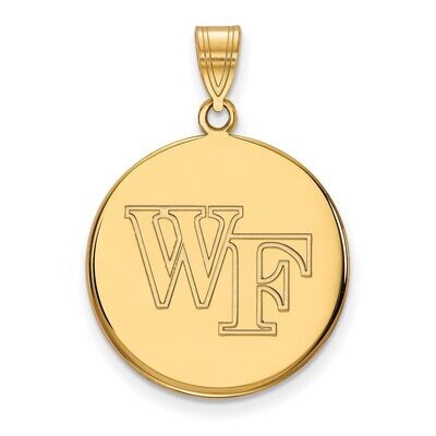 Wake Forest University Large Disc Pendant 14k Yellow Gold 4Y035WFU, MPN: 4Y035WFU, 886774879796