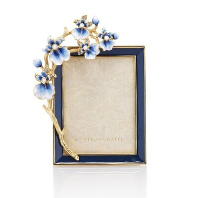 Jay Strongwater Kelsey Orchid 3&quot;x4&quot; Picture Frame Indigo SPF5802-284, MPN: SPF5802-284,