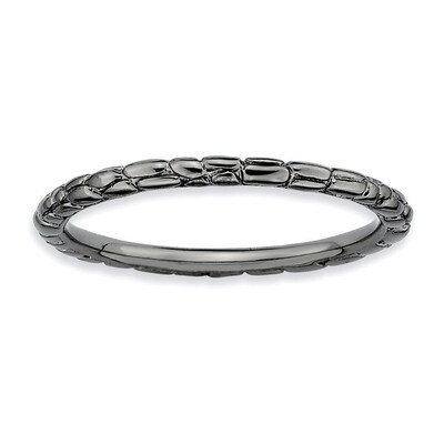 Black-plated Twisted Ring - Sterling Silver QSK181, MPN: QSK181, 883957124155