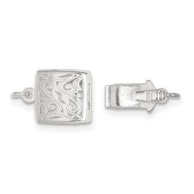 7.8mm Scroll Design Square Pearl/Bead Clasp Sterling Silver SS4822, MPN: SS4822,