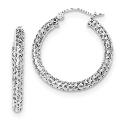 Mesh Hoop Earrings 14k white Gold TF1052, MPN: TF1052, 191101143595