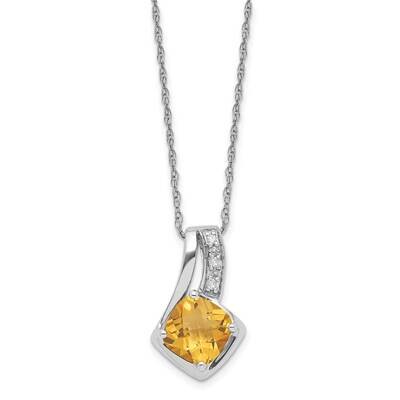 10k Gold White Gold Citrine and Diamond Necklace PXS2299/CIT-0WBS53