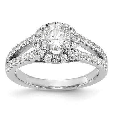 Round Diamond Semi-Mount Halo Engagement Ring 14k White Gold RM2141E-100-WAA, MPN: RM2141E-100-WAA,…