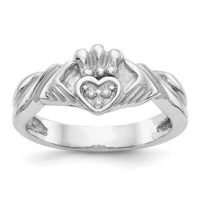 1/20Ct Aa Diamond Claddagh Ring 14k White Gold RM5355-003-WAA, MPN: RM5355-003-WA, 191101198601