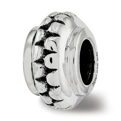 Polished Grooved Gripper Bead Sterling Silver QRS3776, MPN: QRS3776,
