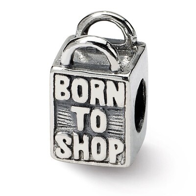 Born to Shop Bead - Sterling Silver QRS1627, MPN: QRS1627, 883957308142