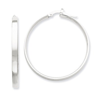 Hoop Earrings 14k Gold White Rhodium PRE573, MPN: PRE573, 883957326061