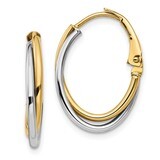 Leslie&#39;s Polished Hoop Earrings 14k Two-tone Gold HB-LE1785, MPN: LE1785, 191101737329