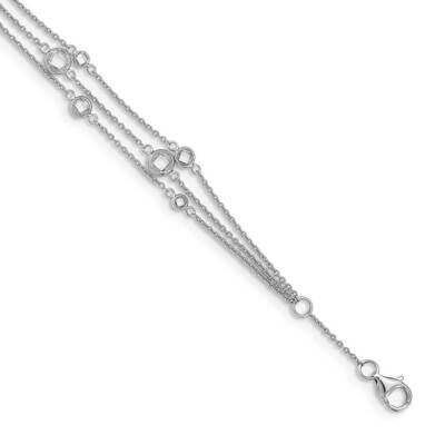 Station 3-Strand with 1 Inch Extender. Bracelet Sterling Silver Rhodium-plated CZ Diamond QG5016-6.…