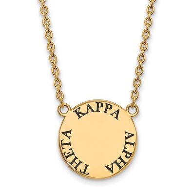 Kappa Alpha Theta Small Enameled Pendant with 18 Inch Chain Gold-plated Silver GP015KAT-18, MPN: GP…