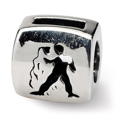 Aquarius Zodiac Antiqued Bead - Sterling Silver QRS466, MPN: QRS466, 883957723730