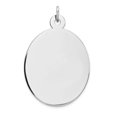 Engravable Oval Polish Front Back Disc Charm Sterling Silver Rhodium QM454/35P, MPN: QM454/35P, 883…