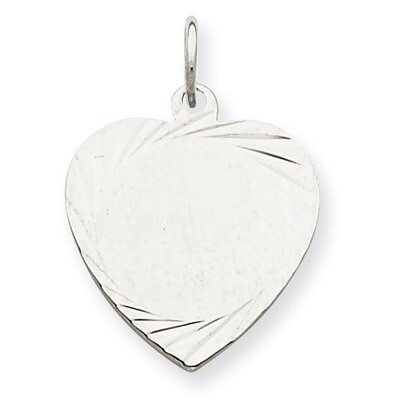 Heart Disc Charm Engravable Sterling Silver QM397/18, MPN: QM397/18, 883957576152