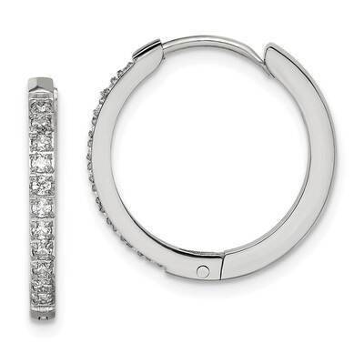 Preciosa Crystal 2mm Hinged Hoop Earrings Stainless Steel Polished SRE1514, MPN: SRE1514, 191101868…