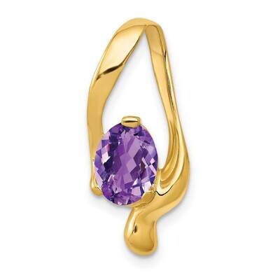 8x6mm Oval Amethyst Slide 14k Gold PM5239-AM-Y, MPN: PM5239-AM-Y, 883957270340