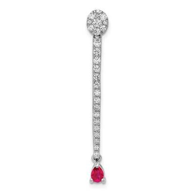 .18 Ruby Fancy Teardrop Chain Slide 14k White Gold Diamond PM3882-RU-060-WA, MPN: PM3882-RU-060-WA,