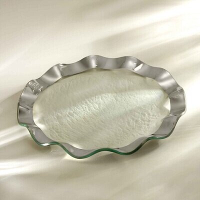 Annieglass Ruffle Platinum Dinner Plate 11 Inch, MPN: P136, UPC: