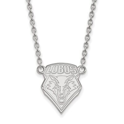 University of New Mexico Large Pendant with Chain Necklace 10k White Gold 1W007UNM-18, MPN: 1W007UN…