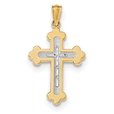 Budded Cross 14k Two-tone Gold Polished K5505, MPN: K5505, 191101455742