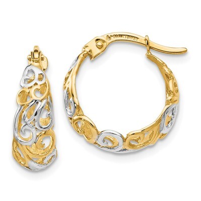 Leslie&#39;s Gold Earrings 14k Two-tone Gold HB-LE1235, MPN: LE1235, 191101758942