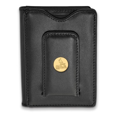 MLB St. Louis Cardinals Black Leather Wallet Gold-plated Sterling Silver GP011CRD-W1, MPN: GP011CRD…