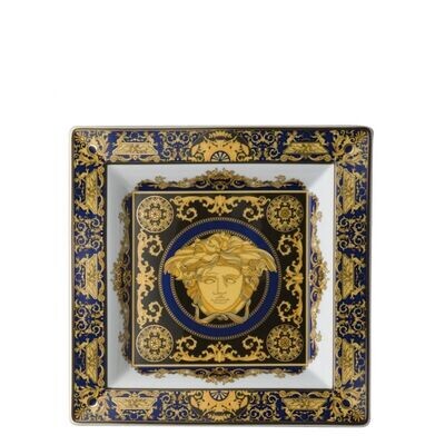 Versace Medusa Blue Tray Porcelain 8 1/2 inch Square, MPN: 14085-409620-25822, 790955201385