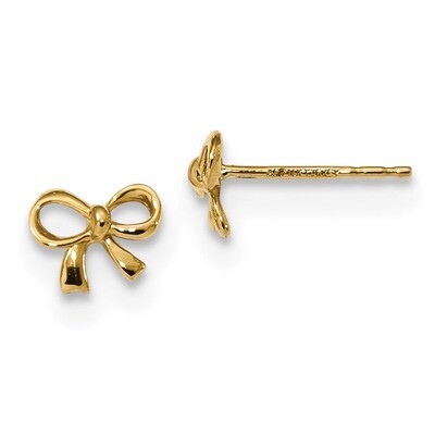 Bow Post Earrings 14k Gold Polished TF1271, MPN: TF1271, 191101144899