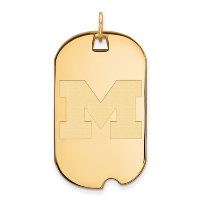 Michigan University of Large Dog Tag 14k Yellow Gold 4Y027UM, MPN: 4Y027UM, 886774878416