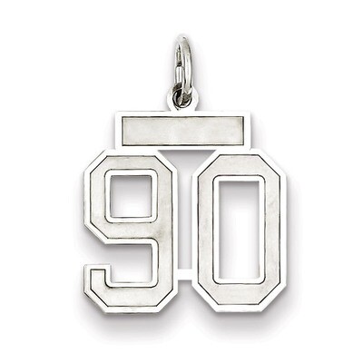 Charm Number 90 Satin Sterling Silver Small QPS90, MPN: QPS90, 191101283185