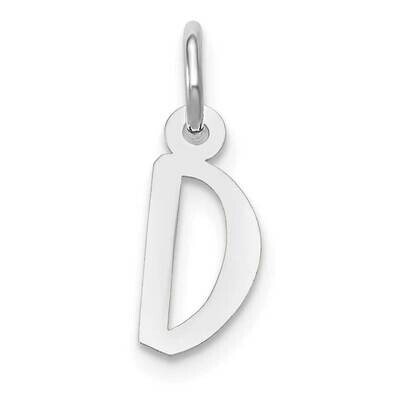 Slanted Block Initial D Charm 10k White Gold Small 10YC645D, MPN: 10YC645D,