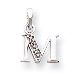 Polished .01ct Diamond Initial M Charm 14k White Gold YC251M, MPN: YC251M, 883957323718