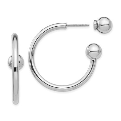 Leslie&#39;s Fancy Post Hoop Earrings Sterling Silver Polished HB-QLE1235, MPN: QLE1235, 196904157954