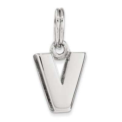 Letter V Charm Sterling Silver QC8460V, MPN: QC8460V, 191101360602