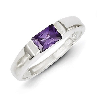 Purple Diamond Ring Sterling Silver QR4431, MPN: QR4431, 883957463421