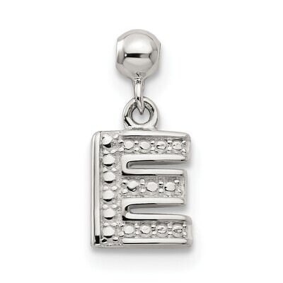 Letter E Charm Sterling Silver Dangle QMM190E, MPN: QMM190E,