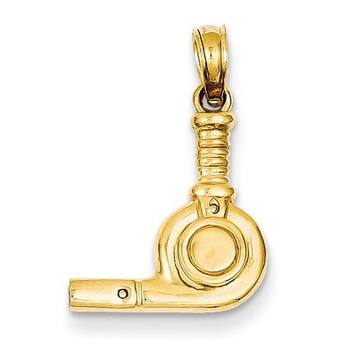 3-D Blow Dryer Pendant 14k Gold C3206, MPN: C3206, 637218062119