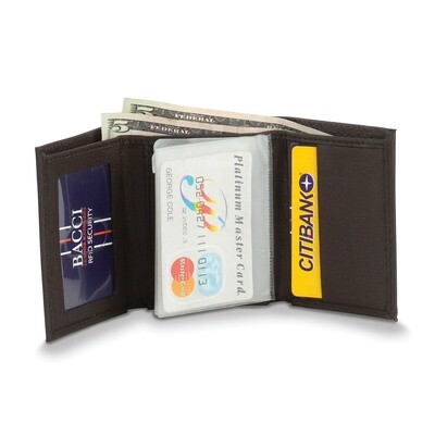 Brown Leather RFID Trifold Wallet Engravable GM20673, MPN: GM20673,