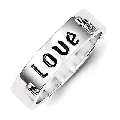 Love Ring Antiqued Sterling Silver QR337, MPN: QR337, 883957579061