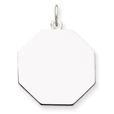 Octagon Disc Charm Engravable Sterling Silver QM425/35, MPN: QM425/35, 883957461298
