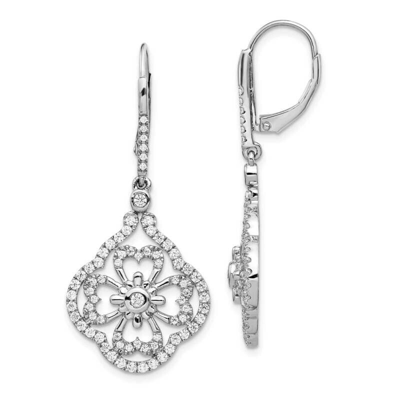 Fancy Leverback Earrings 14k White Gold Diamond EM3946-100-WA, MPN: EM3946-100-WA, 883957663340