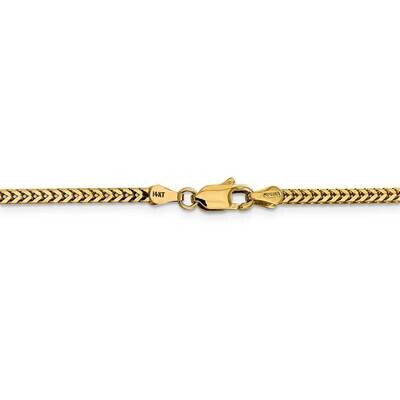 22 Inch 2.3mm Franco Chain 14k Yellow Gold FRA070-22, MPN: FRA070-22, 886774592442