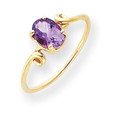 Amethyst Checker Ring 14k Gold 7x5mm Oval Y4663AC, MPN: Y4663AC, 883957562193