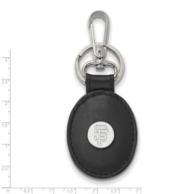 MLB San Francisco Giants Black Leather Oval Key Cha - Sterling Silver SS012GIT-K1, MPN: SS012GIT-K1…