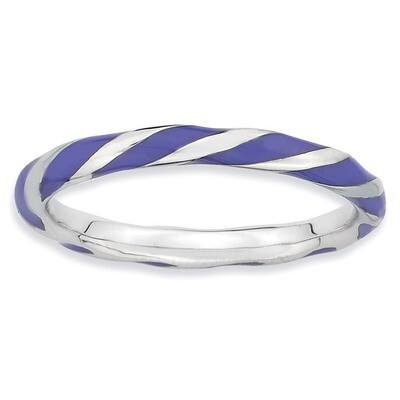 Twisted Purple Enameled Ring - Sterling Silver QSK550, MPN: QSK550, 886774010489